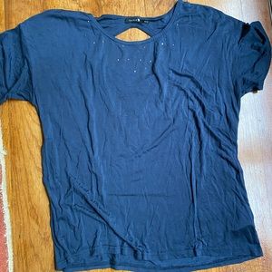 NWOT Talula Blue Embellished Short Sleeve Top XS